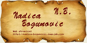 Nadica Bogunović vizit kartica